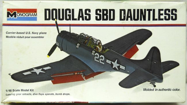 Monogram 1/48 SBD Dive Bomber - White Box Issue, 6830 plastic model kit